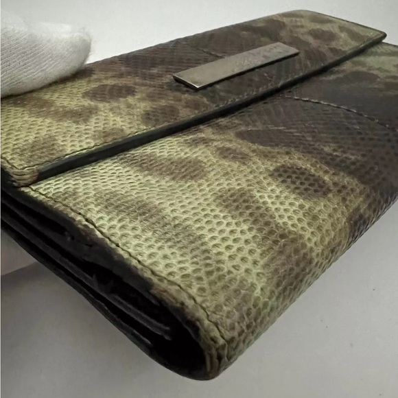 SALE Gucci Wallet Reptile Snake Skin Brown Neutral All Leather Gold Hardware - Picture 8 of 16